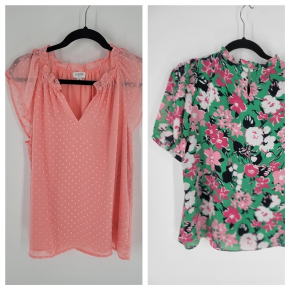 J Crew short sleeve top Size M (lot of 2) - Picture 1 of 10
